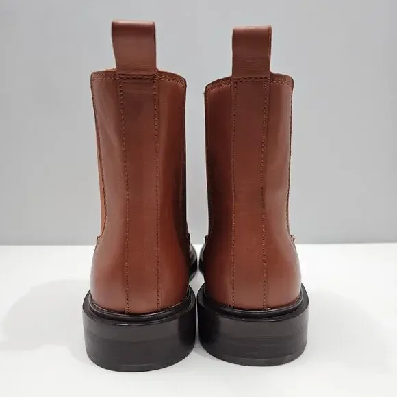 NEW Madewell The Benning Chelsea Ankle Bootie Size 8.5 Cinnamon Brown Leather - Picture 7 of 13